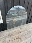 Golvglasskiva till kamin, halvrund 
