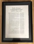 Stanley Morison: A Typogrphical Letter 1961