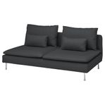 IKEA SÖDERHAMN 3-sits sektion, Fridtuna mörkgrå, soffa