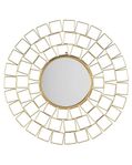 Guldspegel med geometrisk ram 90x90