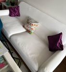 Supermysig och ren vit soffa, 210x90x83