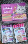 oöppnad Kattmat från whiskas och Mjau 