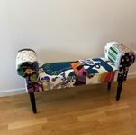Långt Bänk Pall Patchwork Josef Frank 11x Motiv Tyg Lin