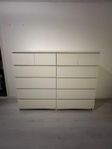 ikea Malm byrå 6 lådor + glasskivor