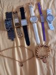 6 Guess klockor + 1 halsband Guess + 1 Armband Guess