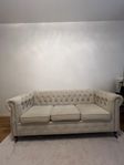 Beige 3-sits Soffa engelsk / klassisk 