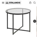 Glasbord rökfärgat glas. Diam: 55 cm. Höjd 45 cm. 