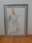Silvia Leitu (Estland,1912-1969)akvarell flicka i folkdräkt