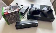 Xbox One + Kinect + 14 spel + 2 handkontroller + laddstation