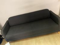 TVÅ Ikea LINANÄS 3-sitssoffa, mörkgrå