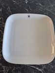 Fyrkantig assiett - Höganäs Keramik - 20cm - blank vit