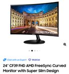 Samsung 24” Curved Skärm – Nyskick + Originalkartong!