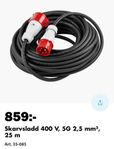 2 st Skarvsladd 400 V, 5G 2,5 mm², 25 m