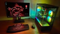 Gaming Dator Setup Ryzen 5|16GB|RTX 4060|M.2 SSD|WIFI|Skärm