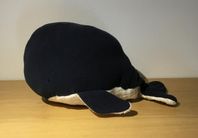Mjukdjur/gosedjur blå val i plysch, fint skick.