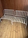 Balkongmöbel-Vit Loungefåtölj metall