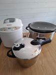 Tryckkokare 6L,  Bakmaskin ,  Slow Cooker 6 L. 