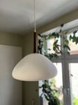 Taklampa frostat glad och teak 