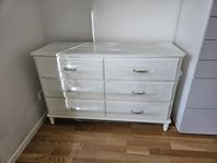 Tyssedal, Byrå/Skänk med 6 lådor, vit 127x81cm (IKEA)
