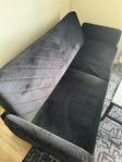 3 sitsig bäddsoffa i sammet