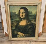 Mona Lisa oljetryck i träram från början på 1900-talet 
