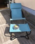 Lafuma Transabed solstol, fotpall och cupholder 