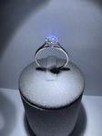 Diamantring 1.01 ct CVD Diamant i E färg & VVS2 14K vitguld