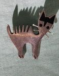 Katt Onyx Silver Brosch