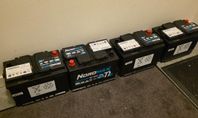 4 st Batterier Nordmax Marine 12 volt 72 Amphere NYSKICK!