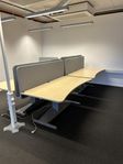 Höj och sänkbara skrivbord, skåp, stolar, whiteboards mm