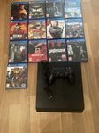 ps4 slim (500gb) med 13 spel