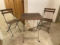 Trädgårdsmöbler caféset, bord & två stolar