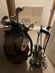 Golfset med bag, vagn o regnskydd