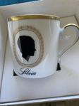 Silvia-espressokopp i fint porslin och med silversked