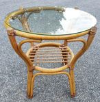 ROTTINGBORD, bambu, med glasskiva, 1900-tal.