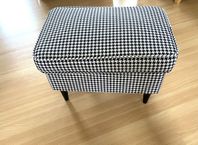 Ikea Strandmon pall + överdrag fåtöljens sittdyna