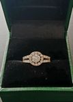 Diamantring i 18K vitguld, strl 16
