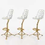3 pieces of extraordinary barstools by David Marshall 70s
