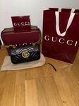 Ny svart Gucci GG marmont smal väska + kvitto