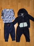 Mjukiskläder 74/80 (byxor, hoodie, body)