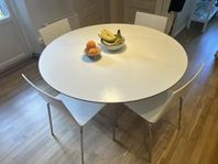 Runt köksbord, vitt