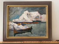Tavla oljemålning Knut Norman