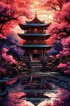 Asian Temple Poster 50x70cm