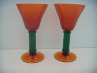 2 CHAMPAGNEGLAS / HANDGÖRG / RETRO - VINTAGE