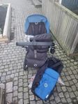 Bugaboo Buffalo barnvagn blå med tillbehör