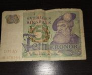 Svensk Sedel - 5 Kronor