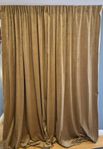 Gardin x2 Guld sammet Hemtex 240cm inkl stänger