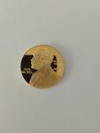 Alfred Nobel mynt guldpläterat 