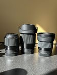 Sigma f/1,4  16, 30 och 56mm till Sony APS-C