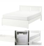 IKEA Songesand dubbelsäng, sängbord, och lådor